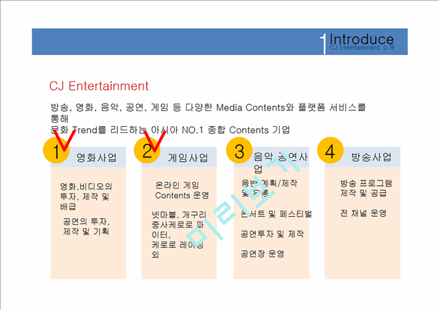 [CJ Entertainment 전망] CJ Entertainment 분석, CJ 영화산업, CJ 게임산업, CJ 향후 전망   (4 )
